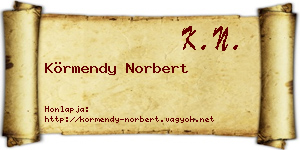 Körmendy Norbert névjegykártya