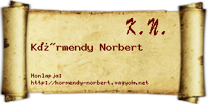 Körmendy Norbert névjegykártya