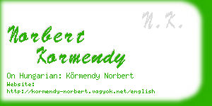 norbert kormendy business card